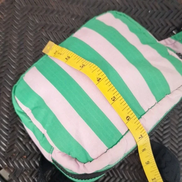 BAGGU Pink Green Awning Stripe Puffy Fanny Pack - Picture 8 of 13